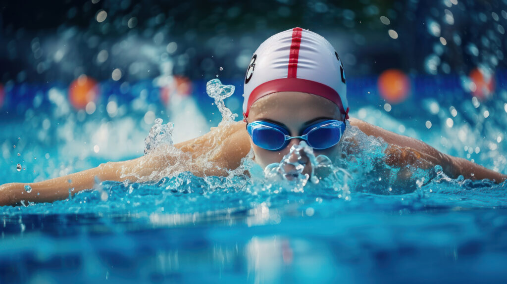 Workout water splash or woman in swimming pool for competition training fitness or energy Sports fast speed or cardio with female swimmer and athlete for exercise championship and race at gala - Forex.sk