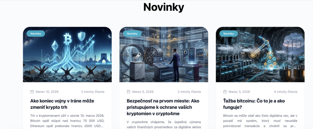 Zobrazenie webovej stránky brokera: crypto4me.eu
Novinky, crypto4me recenzia