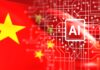 DeepSeek pred očakávaným vstupom na burzu priťahuje záujem investorov Chinese flag merging with a glowing AI chip and circuit pathways, symbolizing AI technology in China
